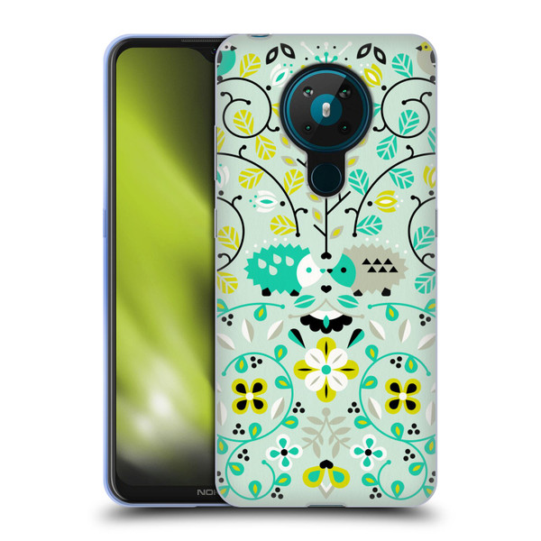 Cat Coquillette Animals Hedgehogs Symmetry Soft Gel Case for Nokia 5.3