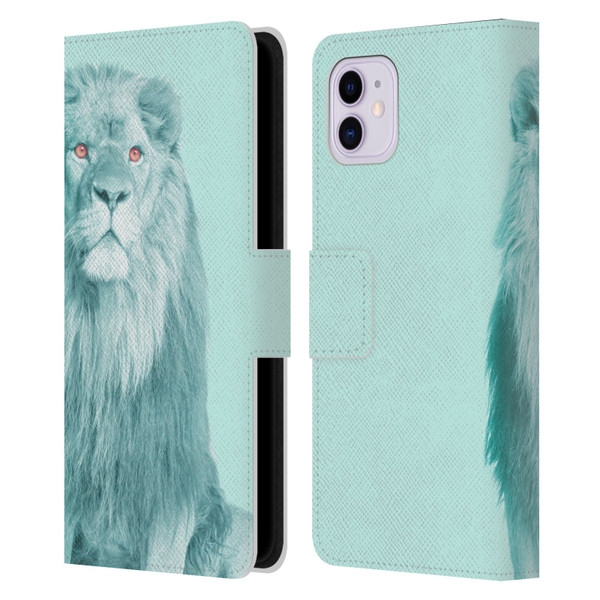 Mark Ashkenazi Pastel Potraits Lion Leather Book Wallet Case Cover For Apple iPhone 11