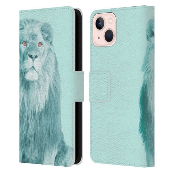 Mark Ashkenazi Pastel Potraits Lion Leather Book Wallet Case Cover For Apple iPhone 13