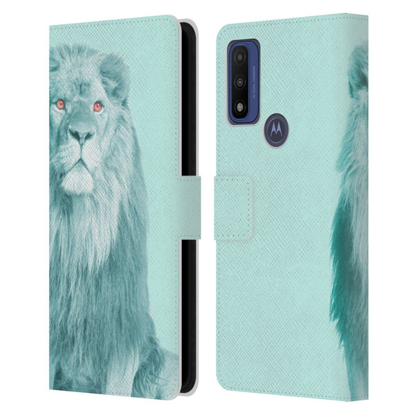 Mark Ashkenazi Pastel Potraits Lion Leather Book Wallet Case Cover For Motorola G Pure