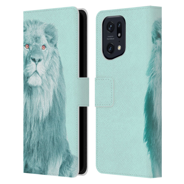 Mark Ashkenazi Pastel Potraits Lion Leather Book Wallet Case Cover For OPPO Find X5 Pro