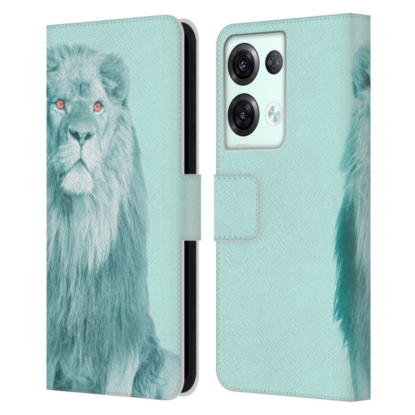 Mark Ashkenazi Pastel Potraits Lion Leather Book Wallet Case Cover For OPPO Reno8 Pro