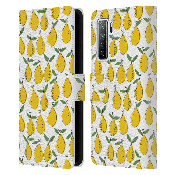 Andrea Lauren Design Food Pattern Lemons Leather Book Wallet Case Cover For Huawei Nova 7 SE/P40 Lite 5G
