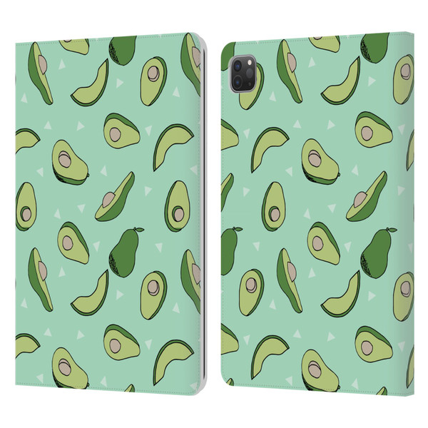 Andrea Lauren Design Food Pattern Avocado Leather Book Wallet Case Cover For Apple iPad Pro 11 2020 / 2021 / 2022