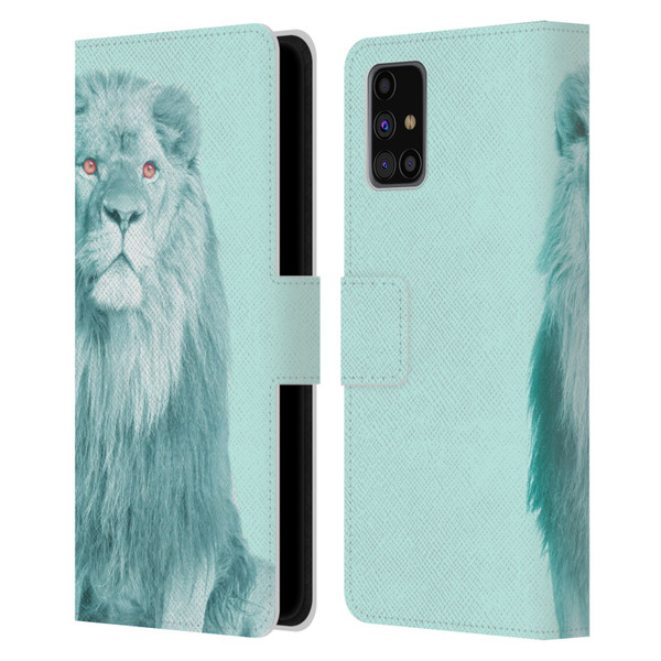 Mark Ashkenazi Pastel Potraits Lion Leather Book Wallet Case Cover For Samsung Galaxy M31s (2020)