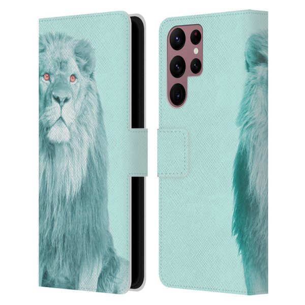 Mark Ashkenazi Pastel Potraits Lion Leather Book Wallet Case Cover For Samsung Galaxy S22 Ultra 5G