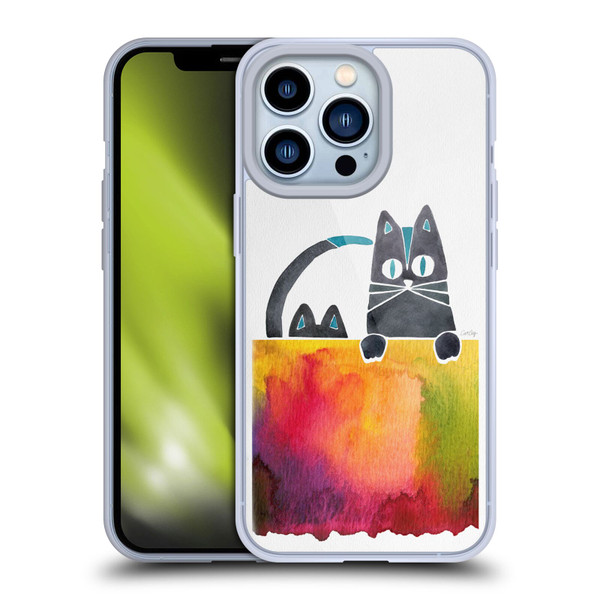Cat Coquillette Animals 2 Cats Soft Gel Case for Apple iPhone 13 Pro