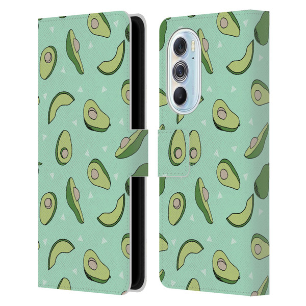 Andrea Lauren Design Food Pattern Avocado Leather Book Wallet Case Cover For Motorola Edge X30