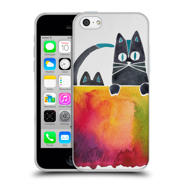 Cat Coquillette Animals 2 Cats Soft Gel Case for Apple iPhone 5c