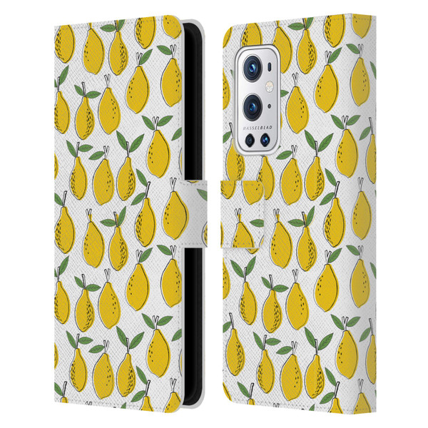 Andrea Lauren Design Food Pattern Lemons Leather Book Wallet Case Cover For OnePlus 9 Pro