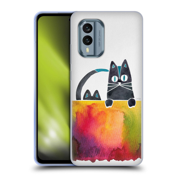 Cat Coquillette Animals 2 Cats Soft Gel Case for Nokia X30