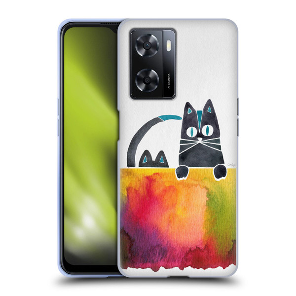 Cat Coquillette Animals 2 Cats Soft Gel Case for OPPO A57s