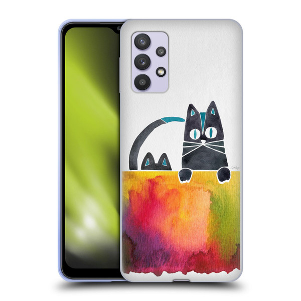 Cat Coquillette Animals 2 Cats Soft Gel Case for Samsung Galaxy A32 5G / M32 5G (2021)