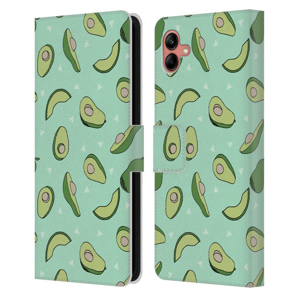 Andrea Lauren Design Food Pattern Avocado Leather Book Wallet Case Cover For Samsung Galaxy A04 (2022)