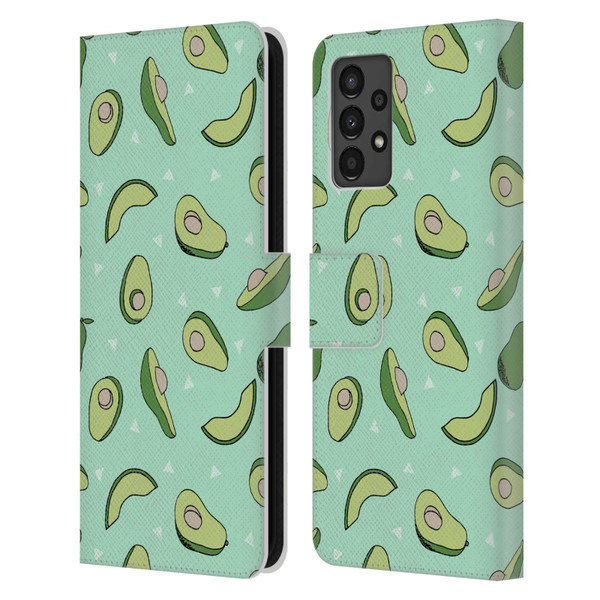 Andrea Lauren Design Food Pattern Avocado Leather Book Wallet Case Cover For Samsung Galaxy A13 (2022)