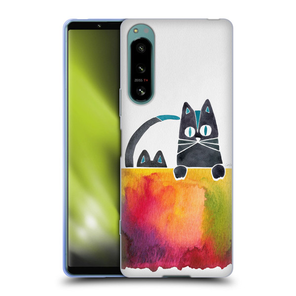 Cat Coquillette Animals 2 Cats Soft Gel Case for Sony Xperia 5 IV