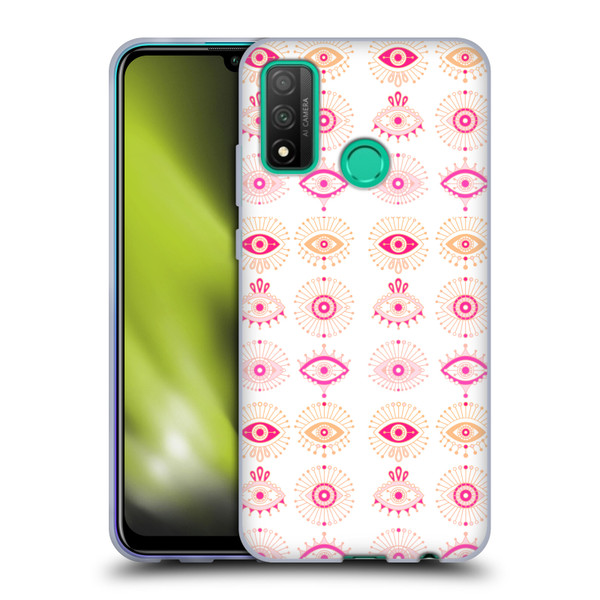 Cat Coquillette Linear Pink Evil Eyes Soft Gel Case for Huawei P Smart (2020)
