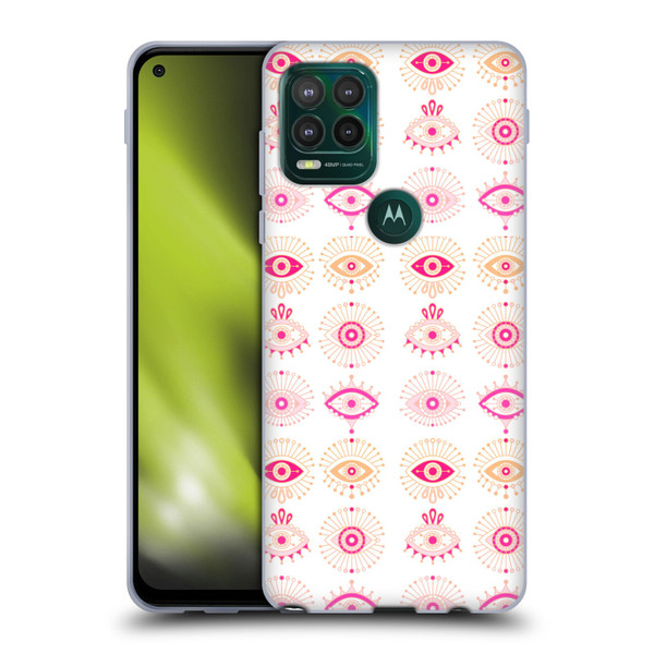 Cat Coquillette Linear Pink Evil Eyes Soft Gel Case for Motorola Moto G Stylus 5G 2021
