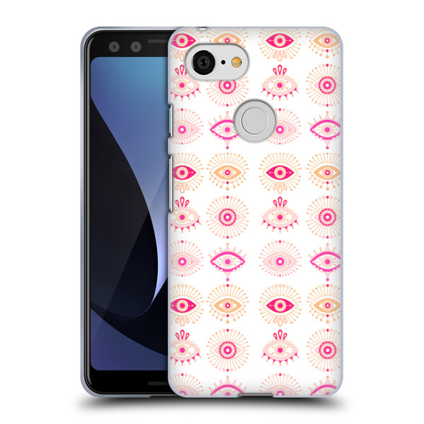 Cat Coquillette Linear Pink Evil Eyes Soft Gel Case for Google Pixel 3