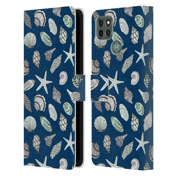 Andrea Lauren Design Sea Animals Shells Leather Book Wallet Case Cover For Motorola Moto G9 Power