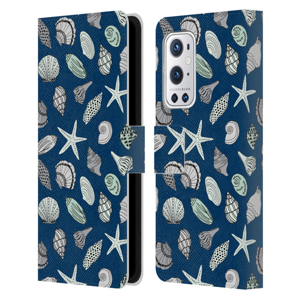 Andrea Lauren Design Sea Animals Shells Leather Book Wallet Case Cover For OnePlus 9 Pro
