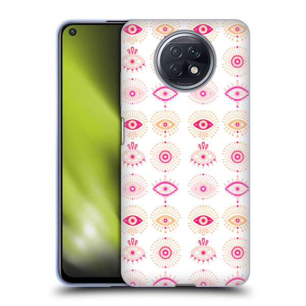 Cat Coquillette Linear Pink Evil Eyes Soft Gel Case for Xiaomi Redmi Note 9T 5G