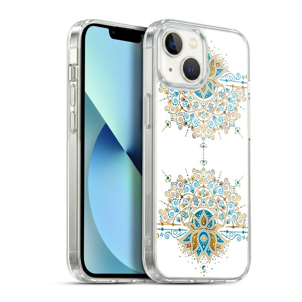 Cat Coquillette Patterns 6 Lotus Bloom Mandala 2 Soft Gel Case for Apple iPhone 13