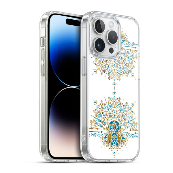 Cat Coquillette Patterns 6 Lotus Bloom Mandala 2 Soft Gel Case for Apple iPhone 14 Pro & MagSafe