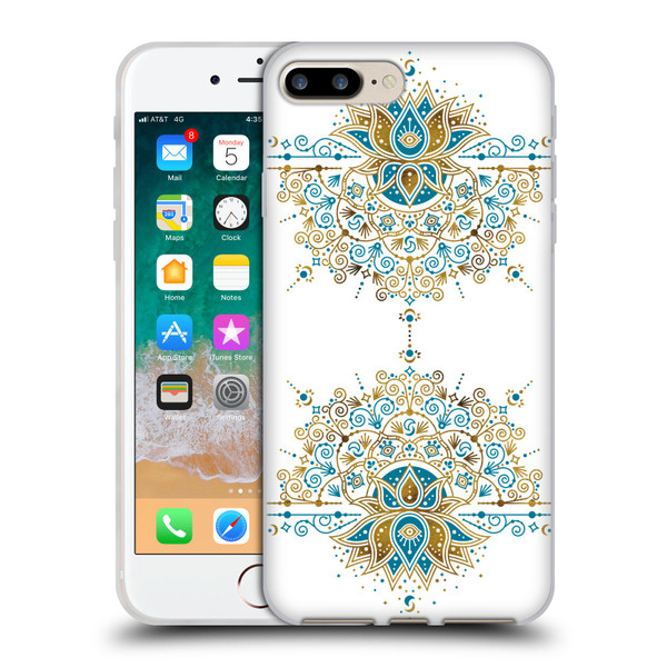 Cat Coquillette Patterns 6 Lotus Bloom Mandala 2 Soft Gel Case for Apple iPhone 7 Plus / iPhone 8 Plus