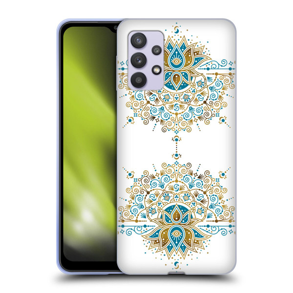 Cat Coquillette Patterns 6 Lotus Bloom Mandala 2 Soft Gel Case for Samsung Galaxy A32 5G / M32 5G (2021)