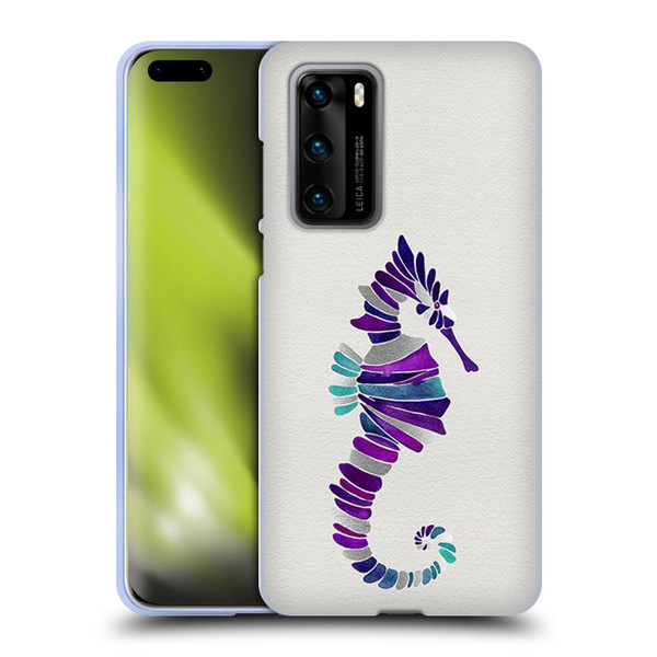 Cat Coquillette Sea Seahorse Purple Soft Gel Case for Huawei P40 5G