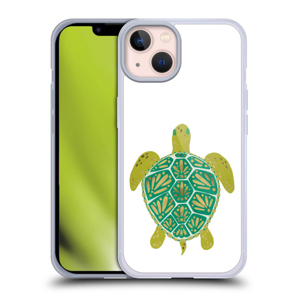 Cat Coquillette Sea Turtle Green Soft Gel Case for Apple iPhone 13