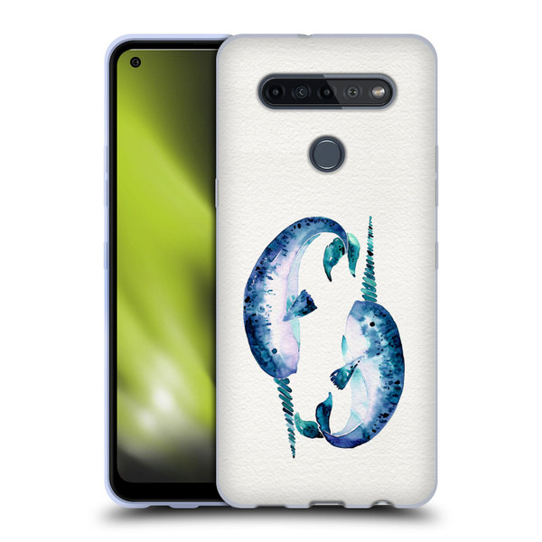Cat Coquillette Sea Blue Narwhals Soft Gel Case for LG K51S