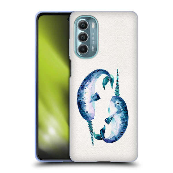 Cat Coquillette Sea Blue Narwhals Soft Gel Case for Motorola Moto G Stylus 5G (2022)