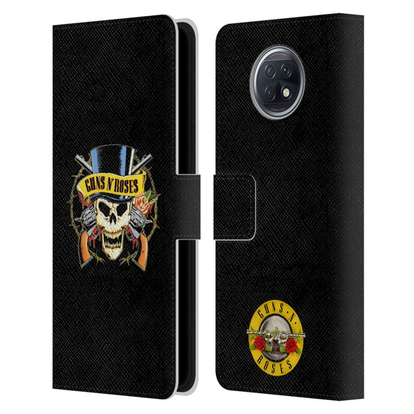 Guns N' Roses Key Art Top Hat Skull Leather Book Wallet Case Cover For Xiaomi Redmi Note 9T 5G