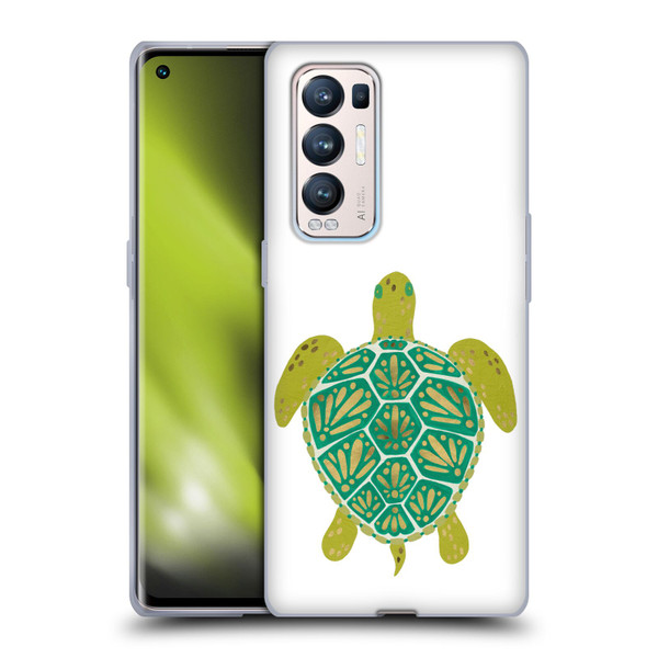 Cat Coquillette Sea Turtle Green Soft Gel Case for OPPO Find X3 Neo / Reno5 Pro+ 5G