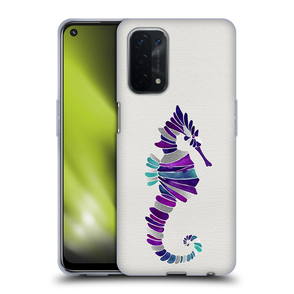 Cat Coquillette Sea Seahorse Purple Soft Gel Case for OPPO A54 5G