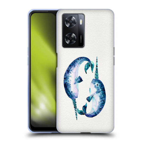 Cat Coquillette Sea Blue Narwhals Soft Gel Case for OPPO A57s