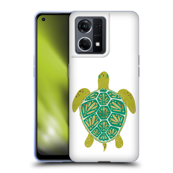 Cat Coquillette Sea Turtle Green Soft Gel Case for OPPO Reno8 4G