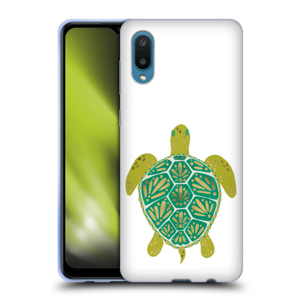 Cat Coquillette Sea Turtle Green Soft Gel Case for Samsung Galaxy A02/M02 (2021)