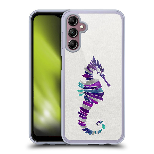 Cat Coquillette Sea Seahorse Purple Soft Gel Case for Samsung Galaxy A14 5G
