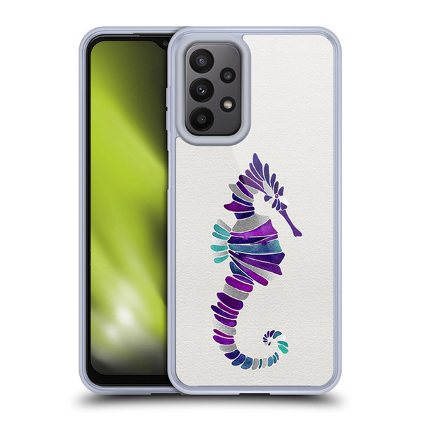 Cat Coquillette Sea Seahorse Purple Soft Gel Case for Samsung Galaxy A23 / 5G (2022)