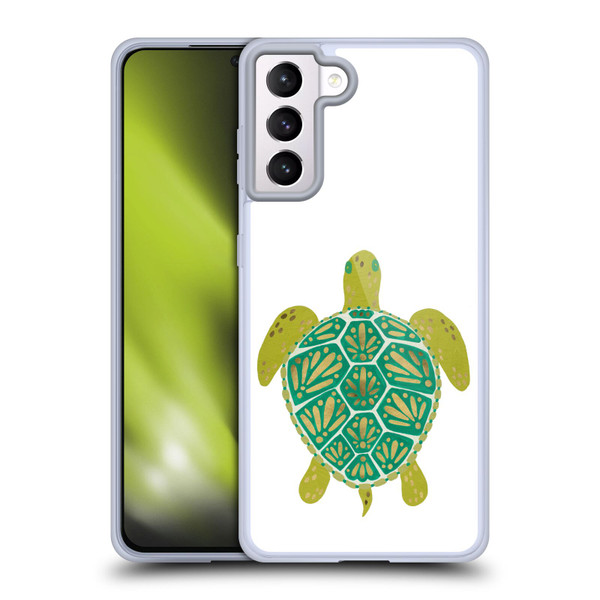 Cat Coquillette Sea Turtle Green Soft Gel Case for Samsung Galaxy S21+ 5G