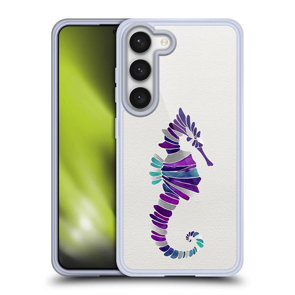 Cat Coquillette Sea Seahorse Purple Soft Gel Case for Samsung Galaxy S23 5G