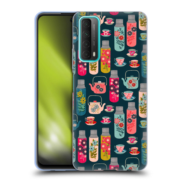Andrea Lauren Design Food Pattern Jars & Teacups Soft Gel Case for Huawei P Smart (2021)