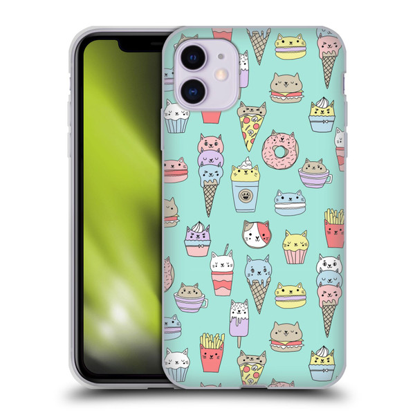 Andrea Lauren Design Food Pattern Catfood Soft Gel Case for Apple iPhone 11