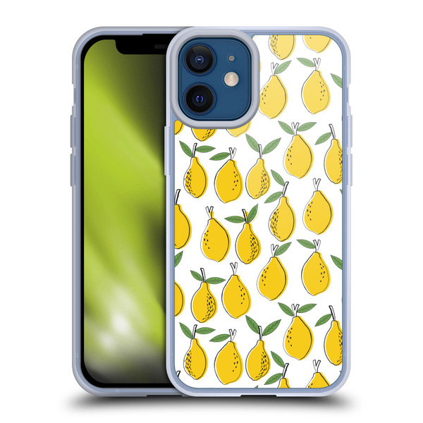 Andrea Lauren Design Food Pattern Lemons Soft Gel Case for Apple iPhone 12 Mini