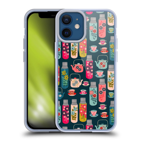 Andrea Lauren Design Food Pattern Jars & Teacups Soft Gel Case for Apple iPhone 12 Mini