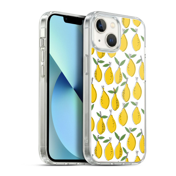 Andrea Lauren Design Food Pattern Lemons Soft Gel Case for Apple iPhone 13
