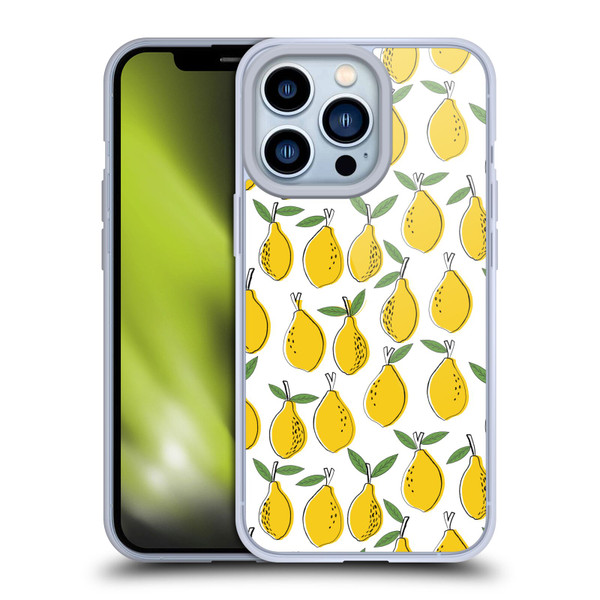 Andrea Lauren Design Food Pattern Lemons Soft Gel Case for Apple iPhone 13 Pro